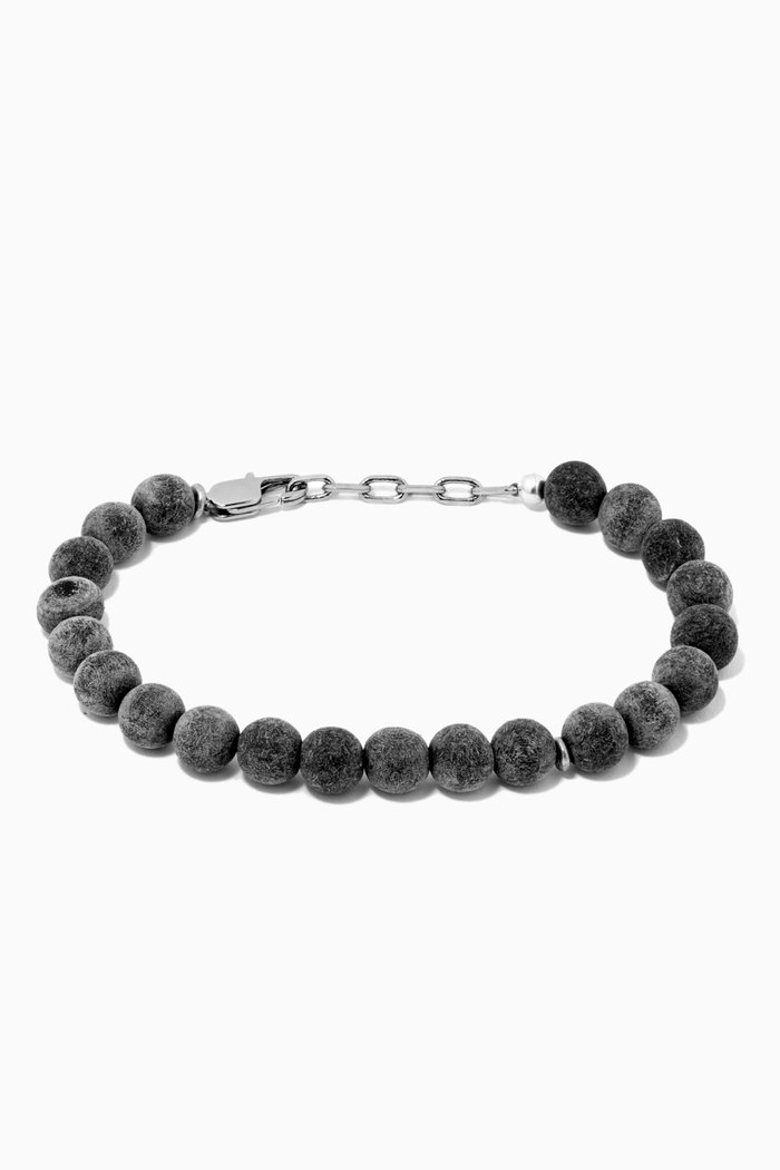 

The Ryan Horn Bracelet in Silver Plating, Grey