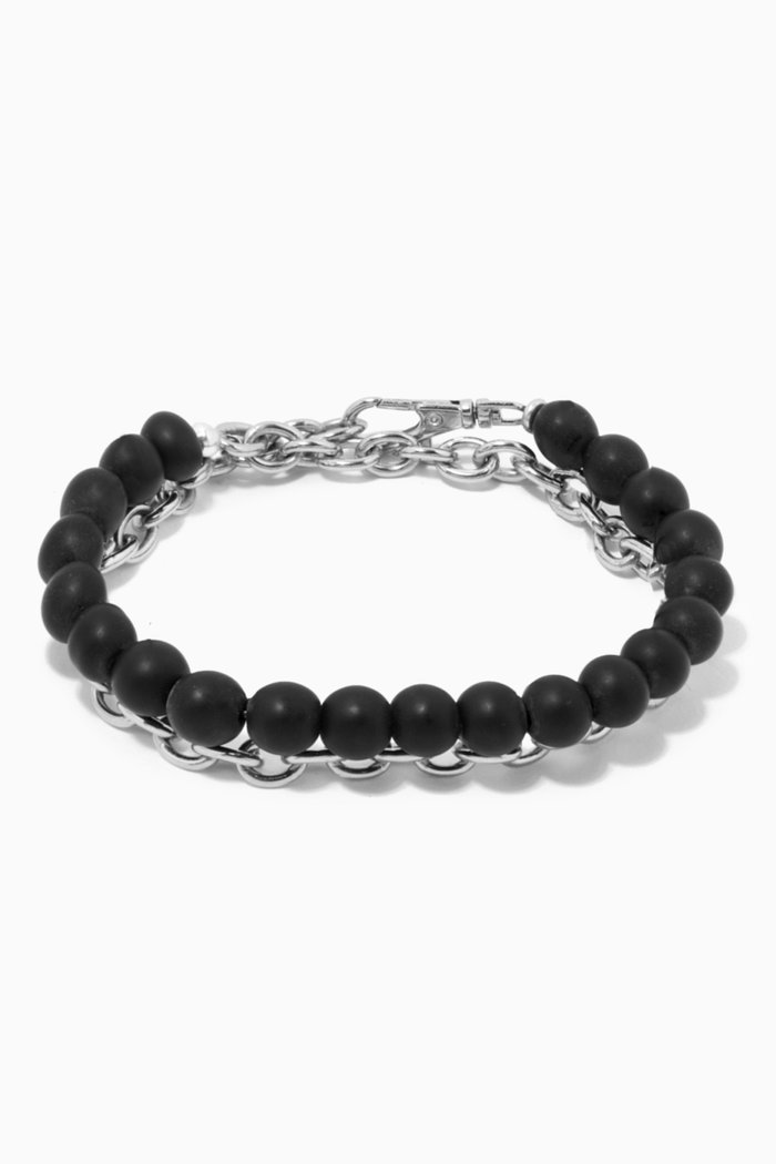 

The Duncan Onyx Bracelet in Silver Plating, Black