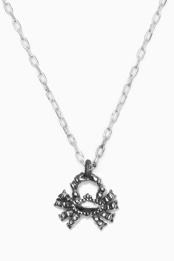 

Cancer Zodiac Pendant with Chain Necklace in Silver Plating