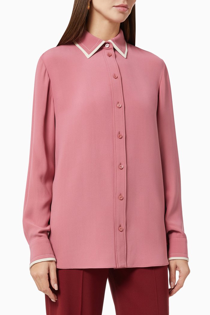 

Deva Shirt in Silk Cady, Pink