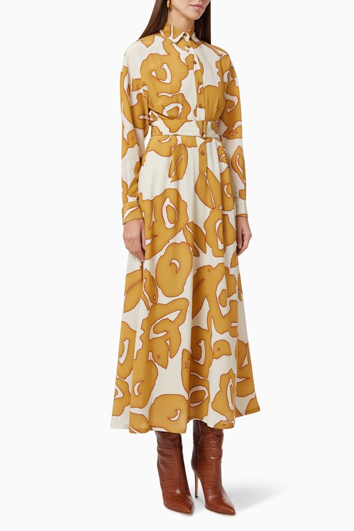 

Careen Printed Dress in Silk Cady, Multicolour