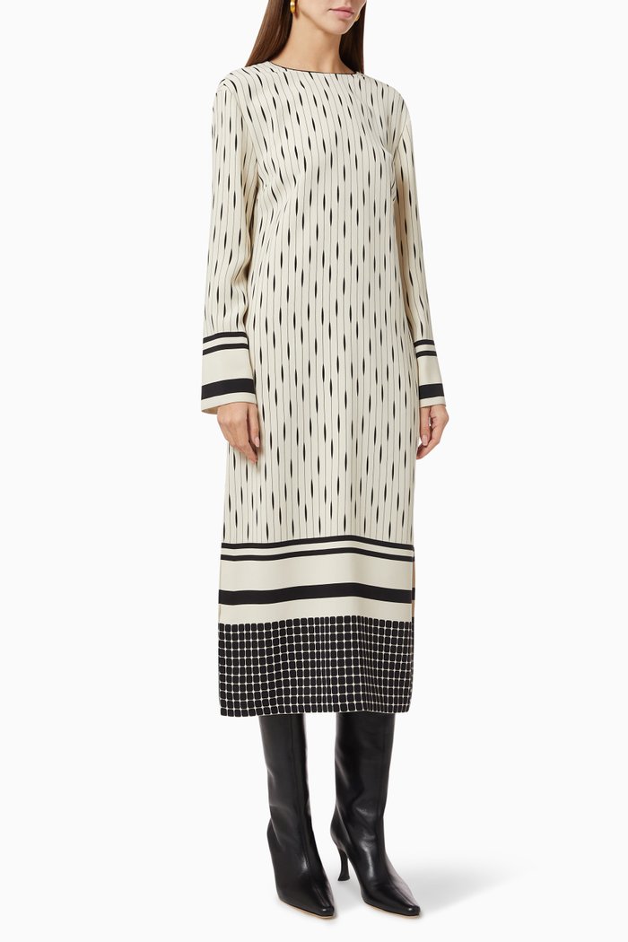 

Martie Galleria Dress in Silk Cady, White
