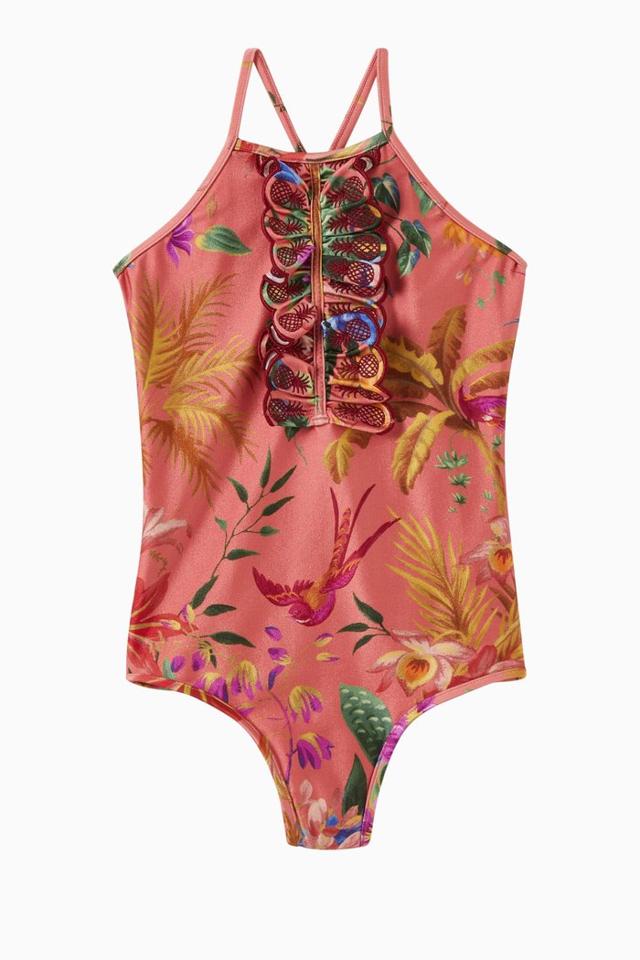 

Tropicana Embroidered One Piece Swimsuit, Pink