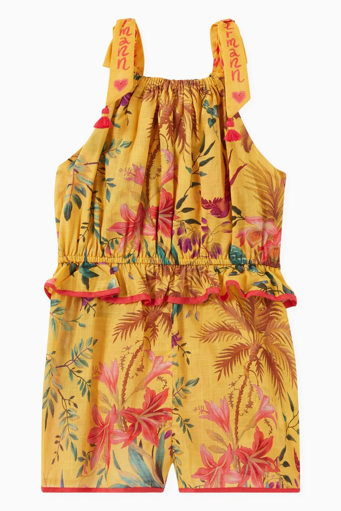 

Tropicana Tie Playsuit in Cotton, Yellow