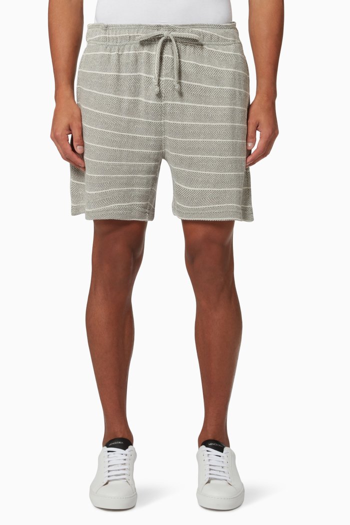 

Baja Herringbone Stripe Pull-On Shorts in Cotton Blend, Neutral