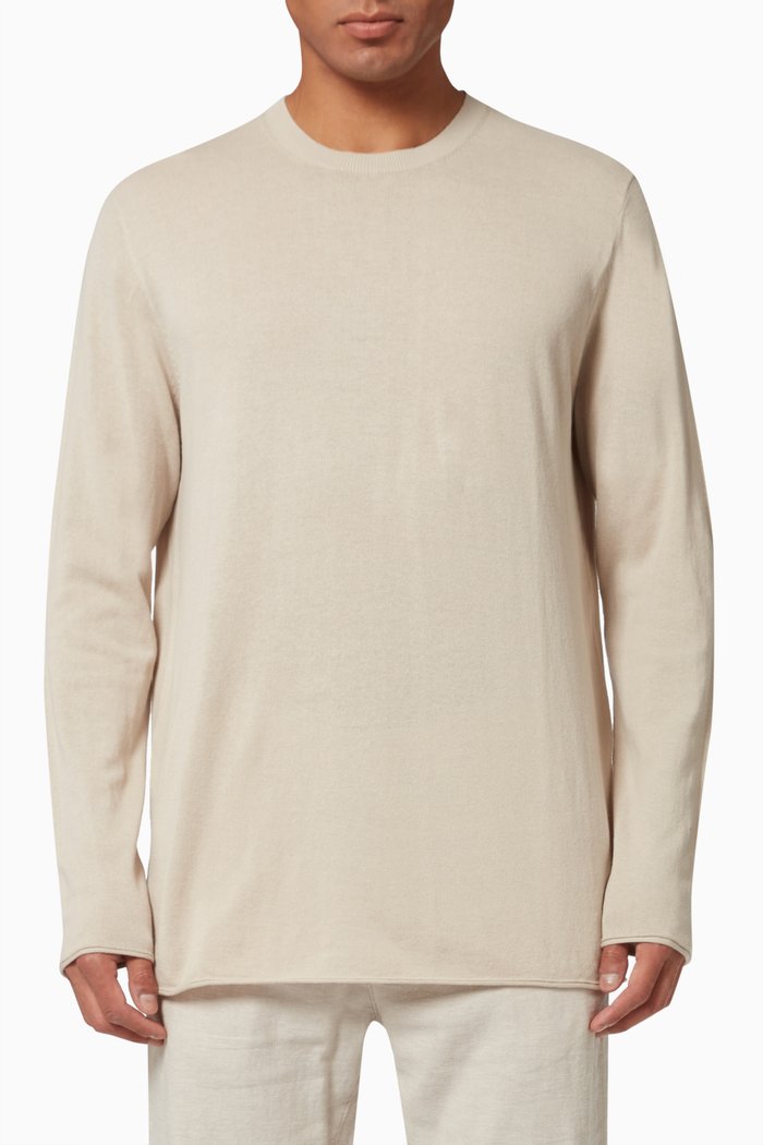 

Crewneck Sweater in Cotton, Neutral