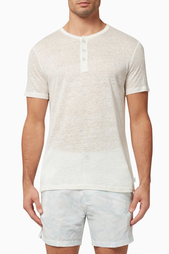 

Henley T-shirt in Linen, White