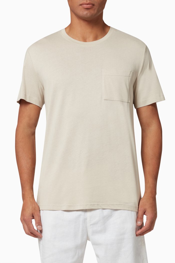 

Pocket T-shirt in Cotton Blend, Neutral