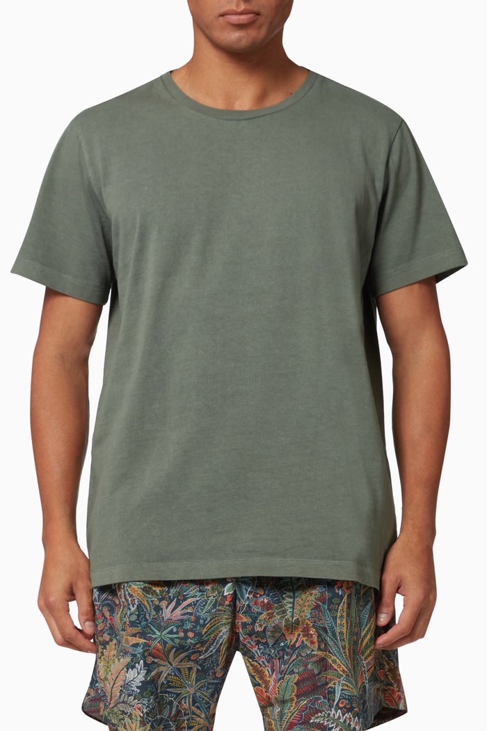 

Crew Neck T-Shirt in Garment Dye Jersey, Neutral