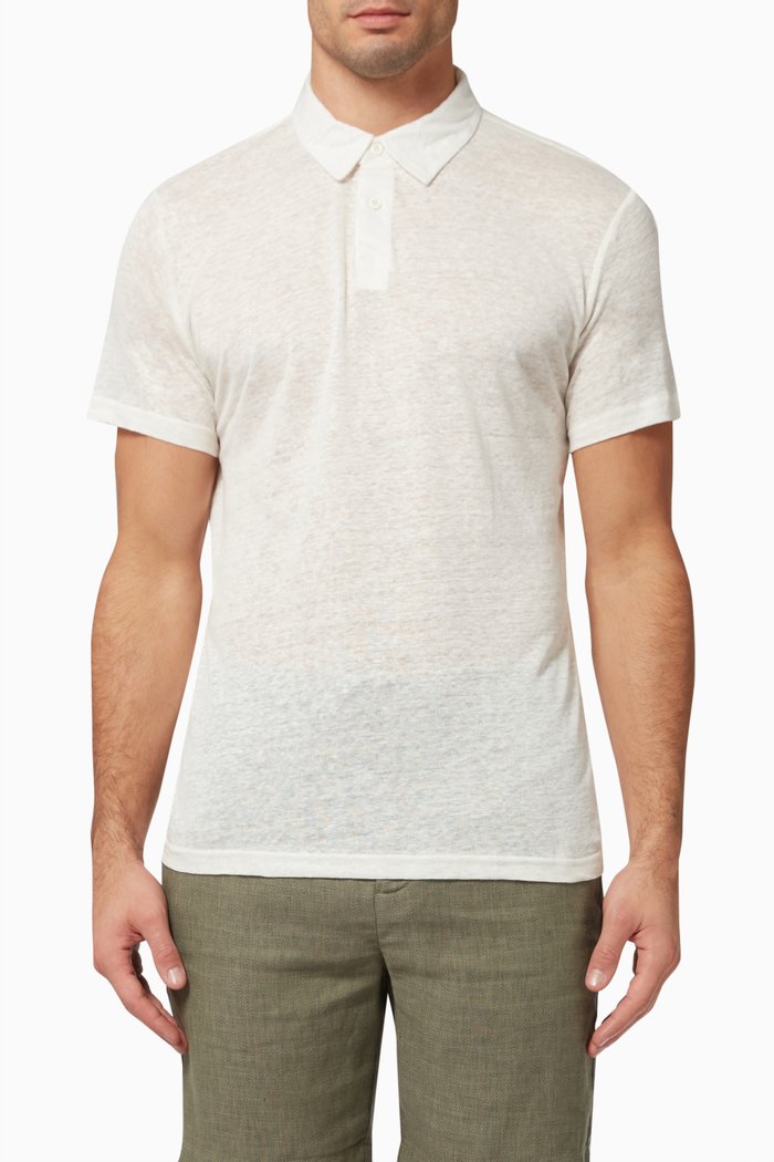 

Polo T-Shirt in Linen, White