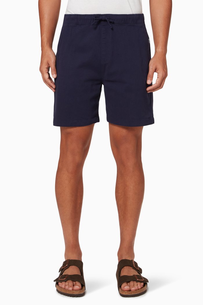 

Pull On Shorts in Cotton Stretch, Blue