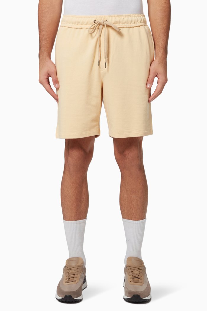

Heathered French Terry Pull-On Shorts in Cotton Blend, Neutral