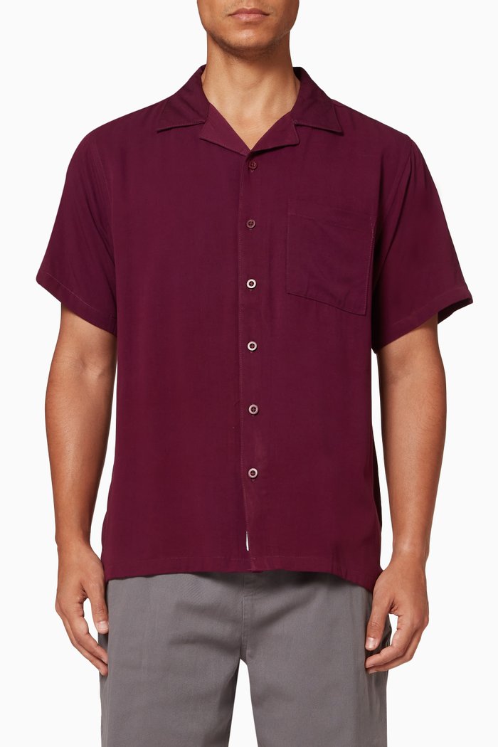 

Vacation Shirt in Viscose, Burgundy
