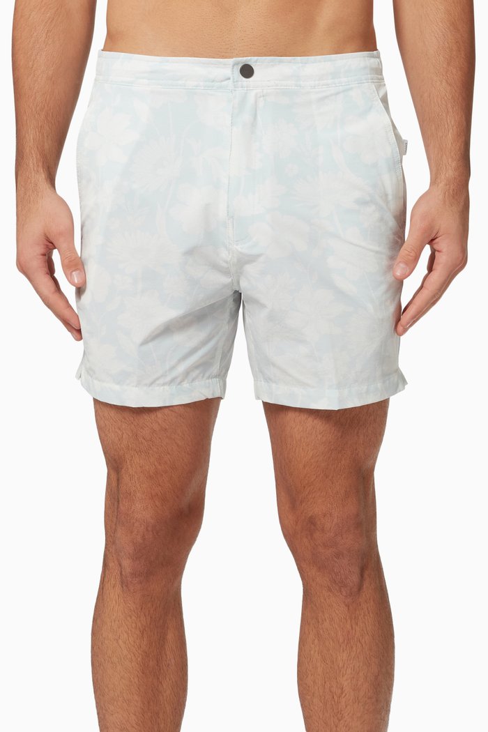 

Calder 6" Stretch Swim Trunks in Stretch Nylon, Blue