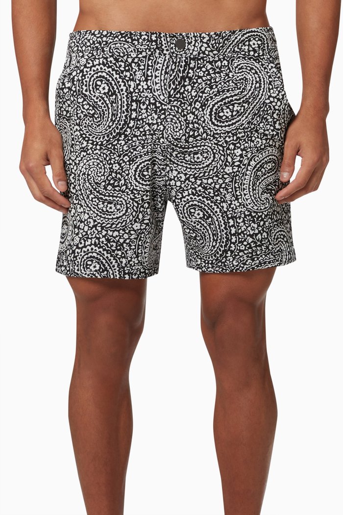 

Calder 6" Stretch Swim Trunks in Stretch Nylon, Black