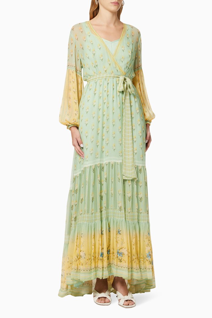 

Floral Wrap Dress, Green