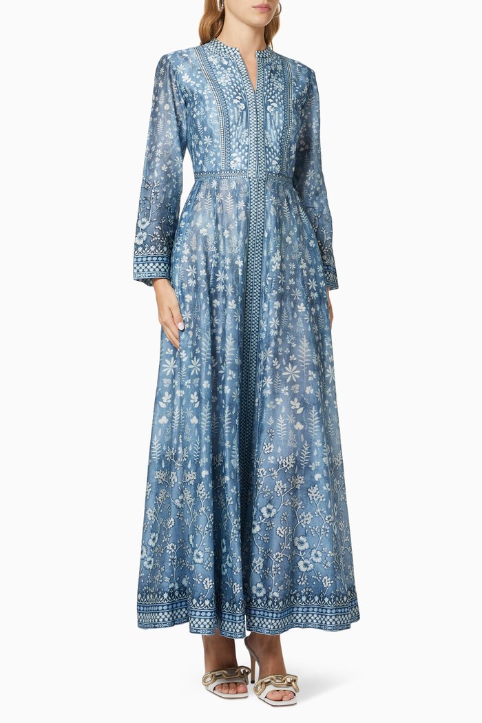 

Floral Print Dress, Blue