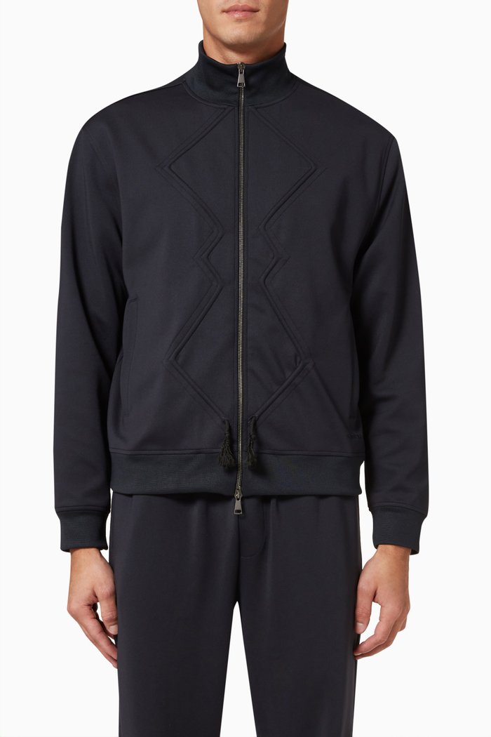 

Hardik Zip Jacket in Track Jersey, Blue