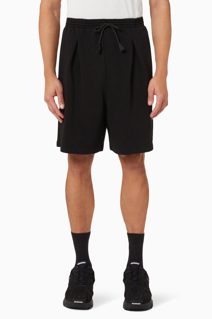 

Harshu Pleated Shorts in Cotton, Black
