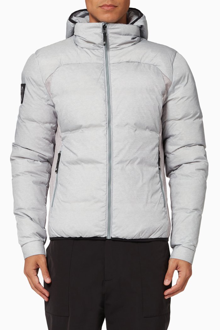 

Expedition Down Parka Coat in Cotton Polyester, Grey