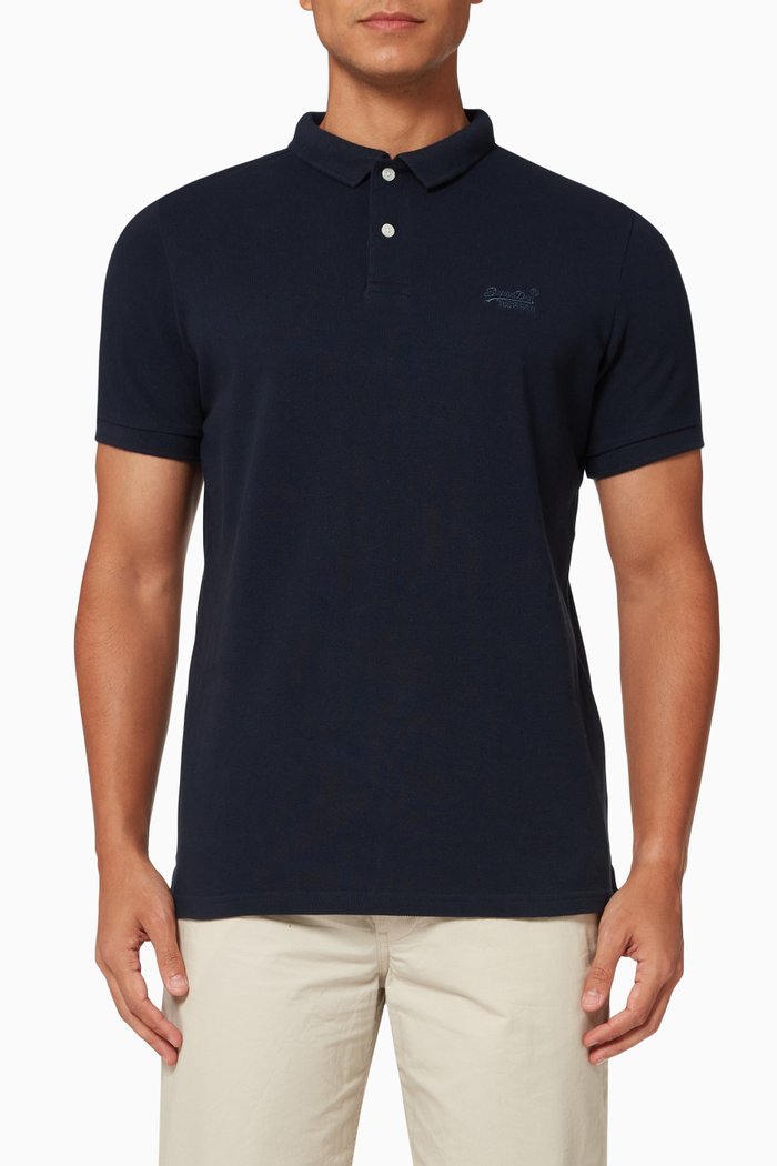 

Classic Polo Shirt in Organic Cotton Piqué, Blue
