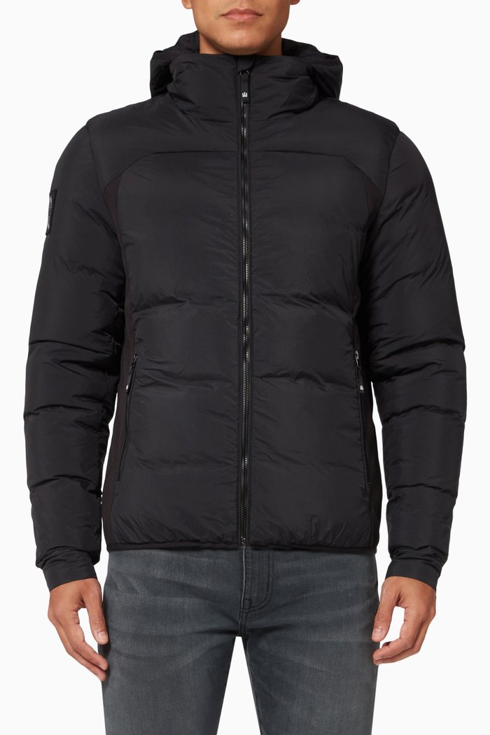 

Expedition Down Parka Coat in Cotton Polyester, Black