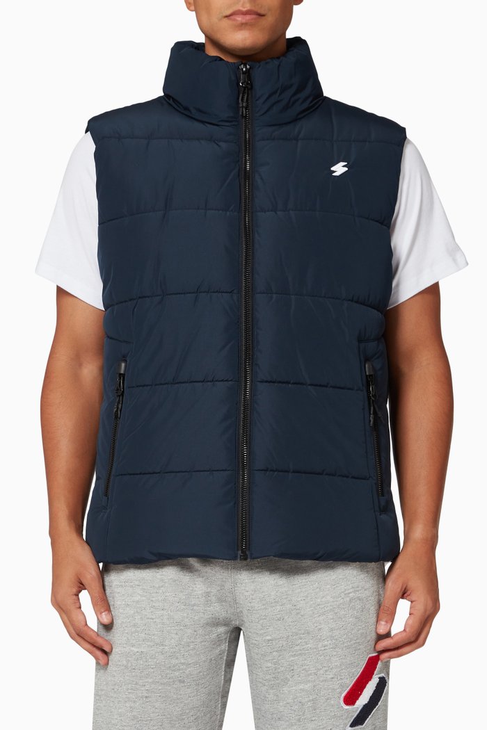 Sports Puffer Gilet, Blue