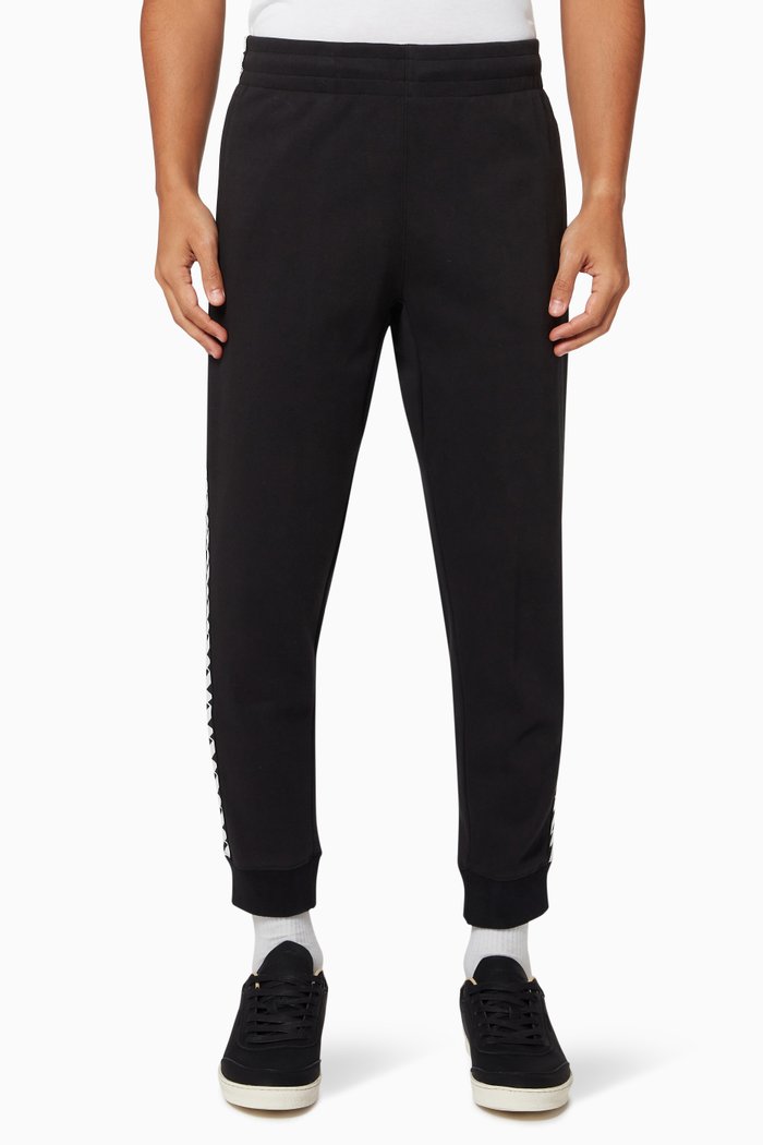 

Code Tape Trackpants in Cotton Fleece, Black