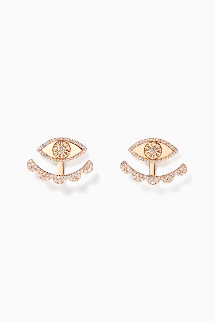 

My Eyes Pavé Diamond Earrings in 18kt Rose Gold