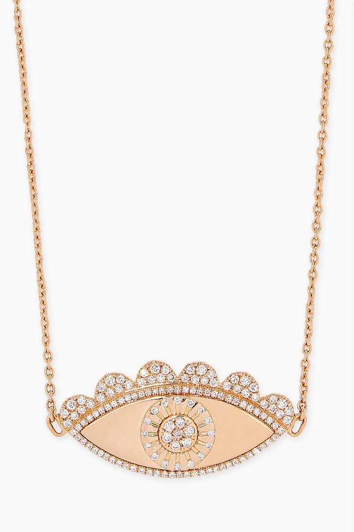 

My Eyes Pavé Diamond Necklace in 18kt Rose Gold
