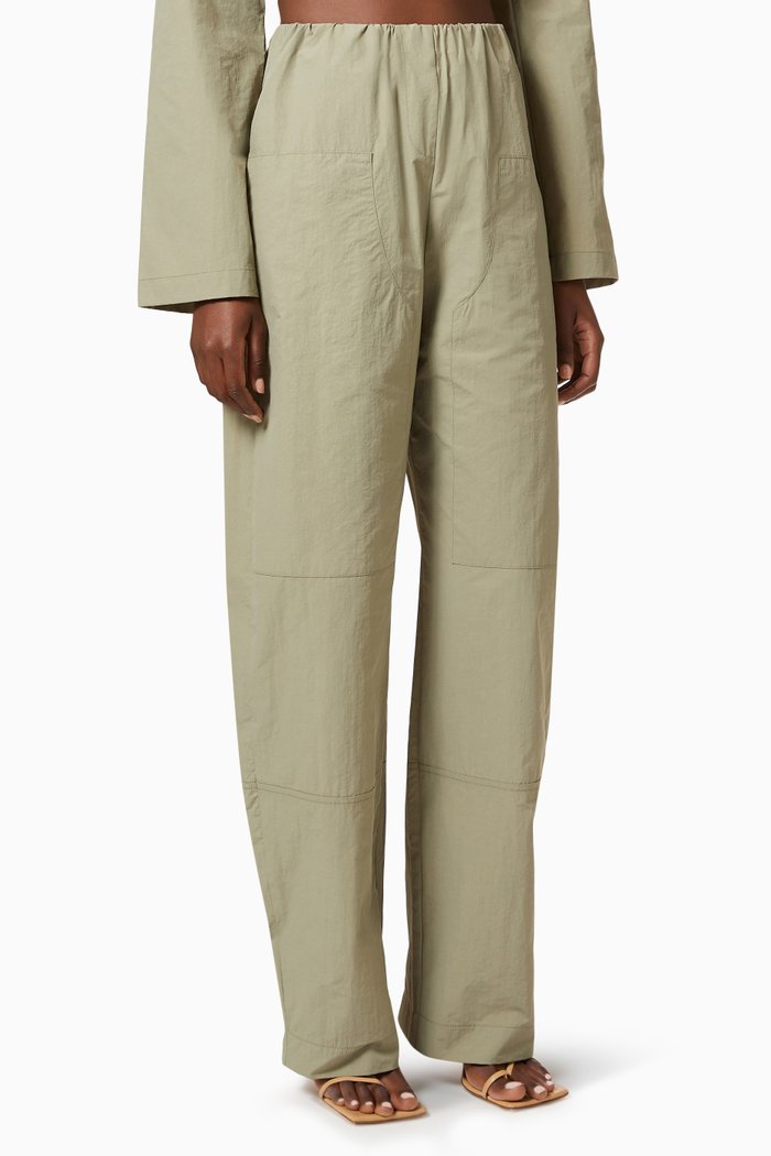 Cocoon Trackpants in Washed Cotton, Neutral