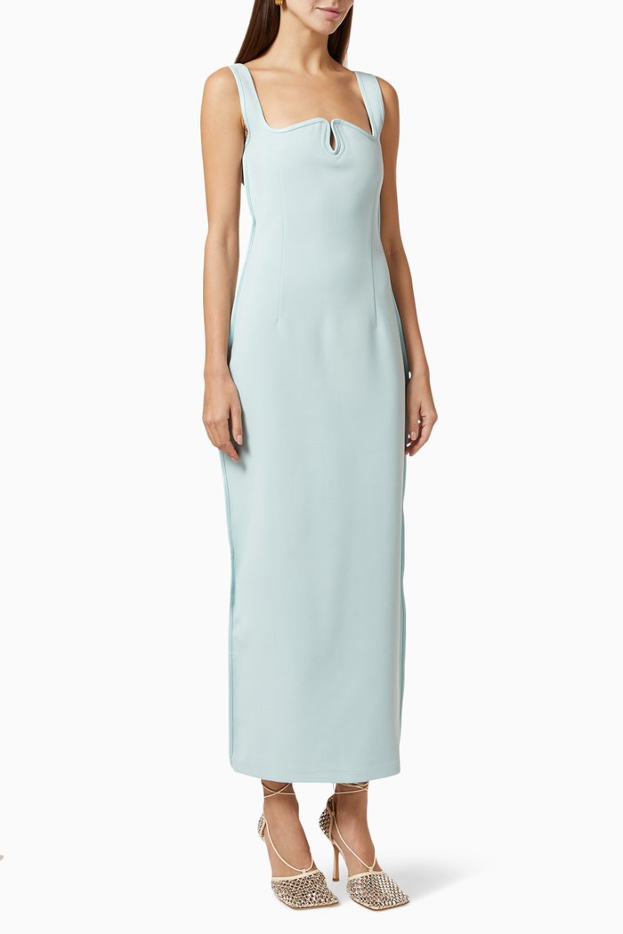 

Diamond Dress in Vegan Leather, Blue