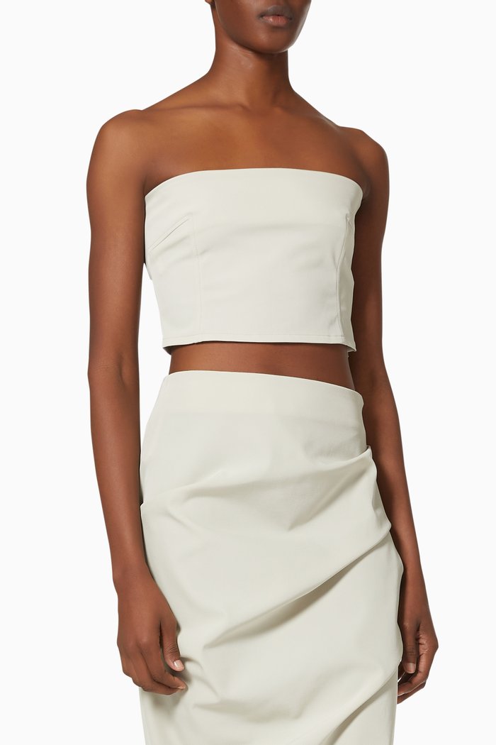 

Audrey Tube Top in Repurposed Stretch Fabric, Neutral