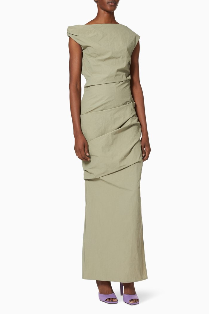 

Remmy Dress in Washed Cotton Blend, Neutral