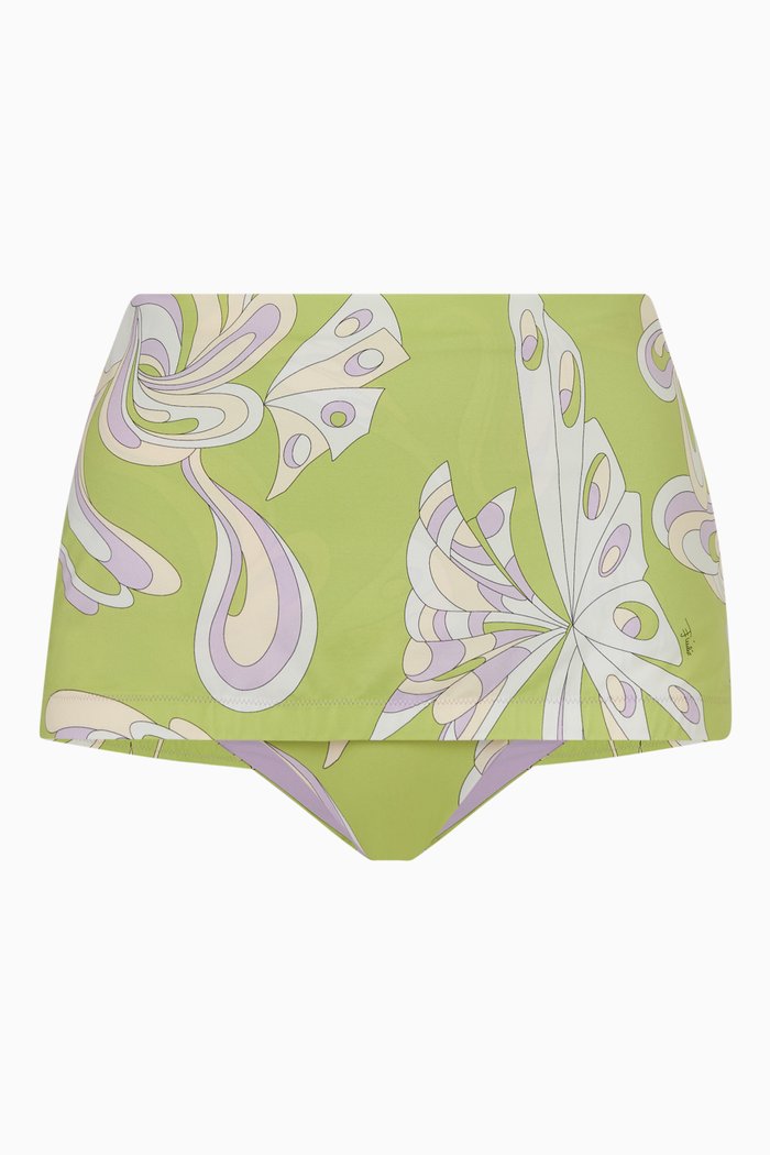 

Farfalle Print Bikini Briefs in Lycra, Green