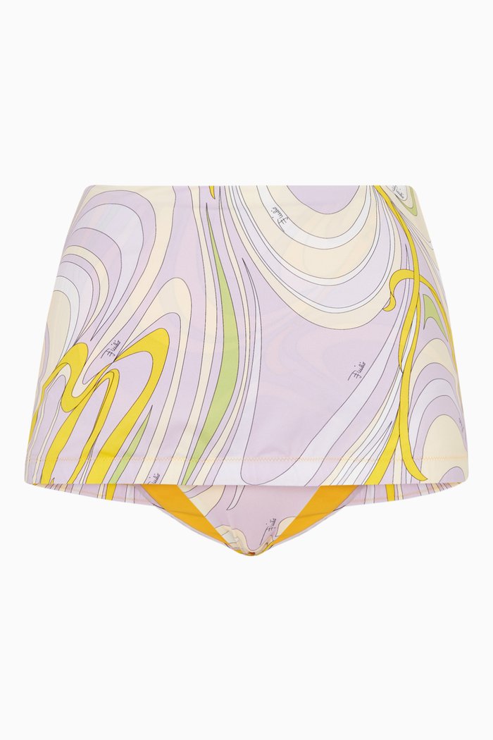 Farfalle Print Bikini Briefs in Lycra, Purple