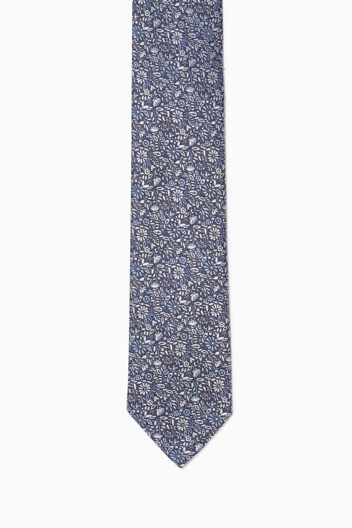 

Floral Tie in Silk, Blue