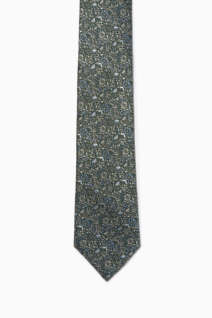 

Floral Tie in Silk, Green