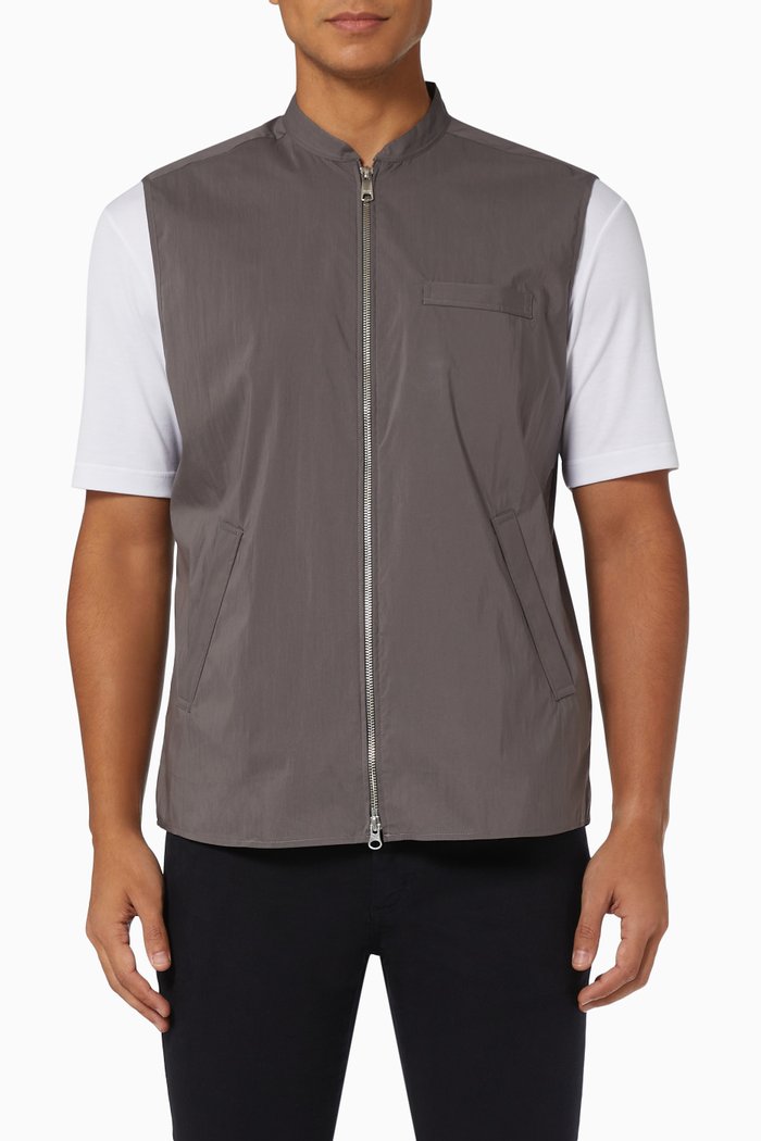 

Wind Vest in Cotton-nylon, Brown