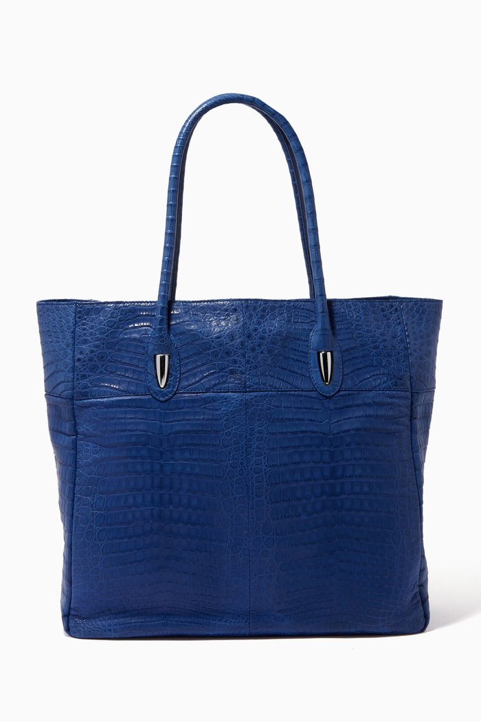 

Tote Bag in Exotic Leather, Purple