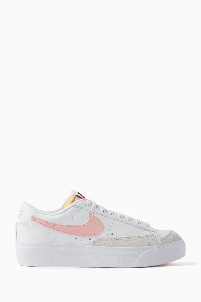 Blazer Low Platform Sneakers in Leather, Pink