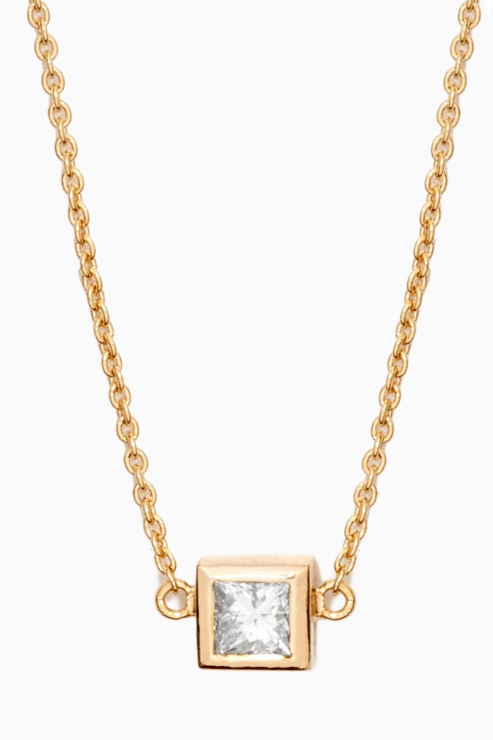 

1441 H. Square Diamond Necklace in 18kt Yellow Gold