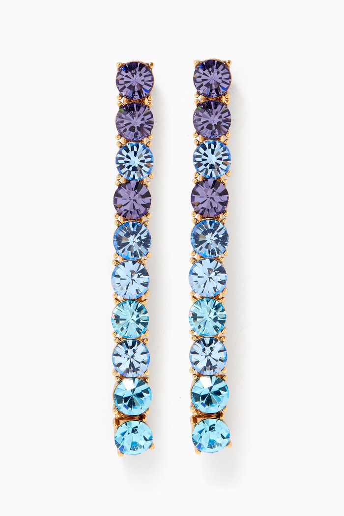 

Vertical Crystal Earrings, Blue
