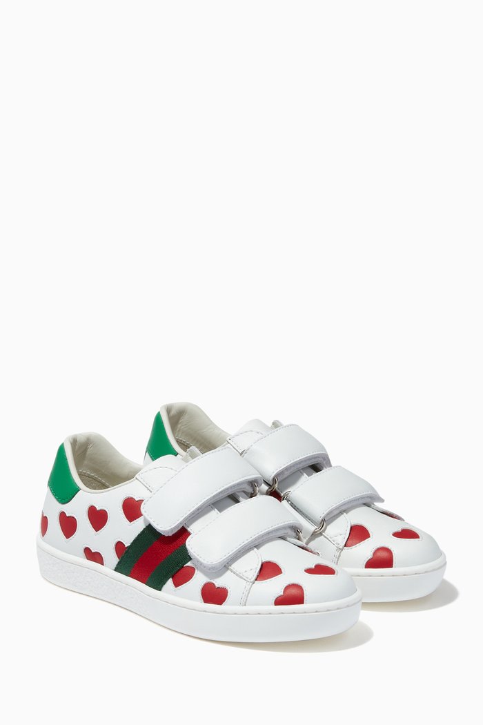 

Ace Sneakers with Hearts in Leather, White