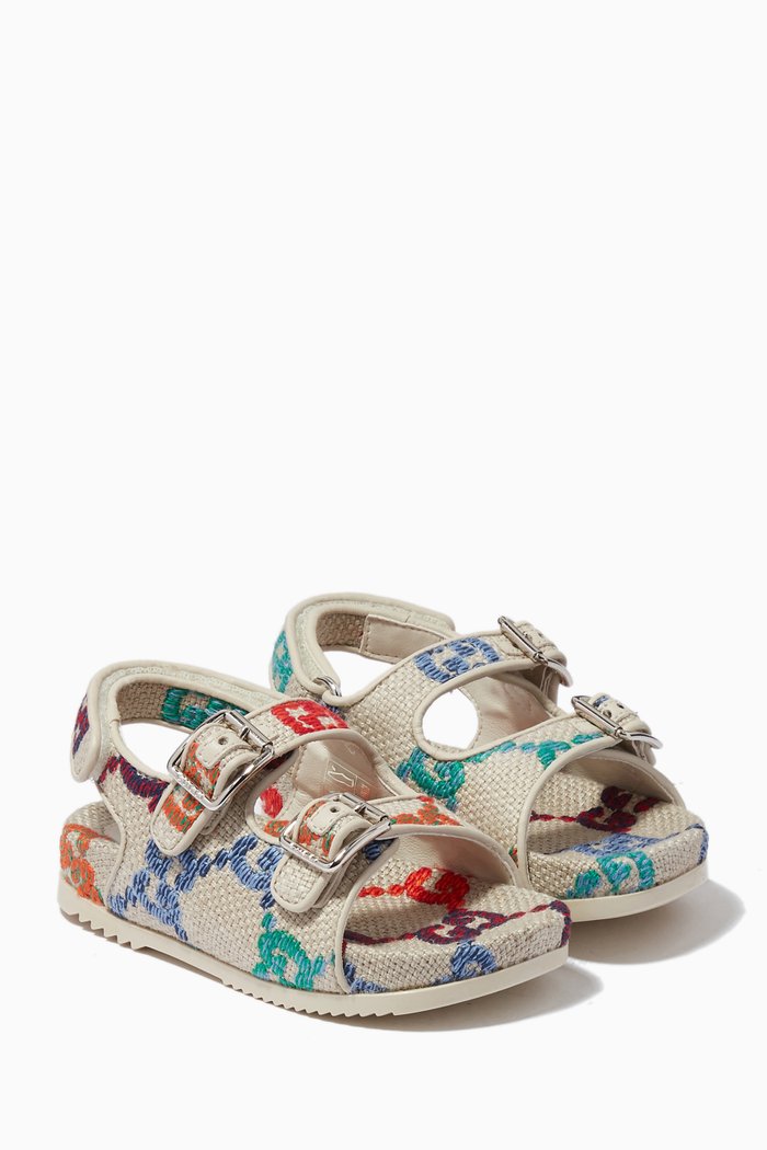 

GG Toddler Slide Sandals with Straps, White