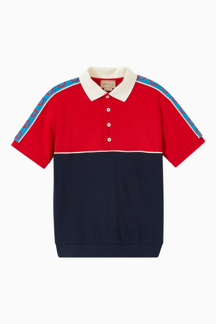 

GG Polo in Stretch Cotton Piquet, Multicolour