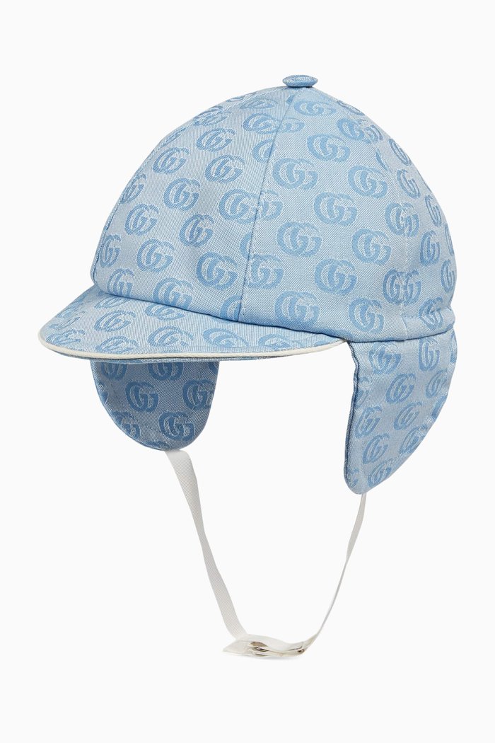 

GG Hat with Ear Flaps in Cotton, Blue