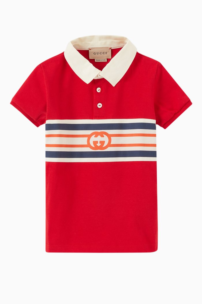 

Interlocking G Polo T-shirt in Cotton, Red