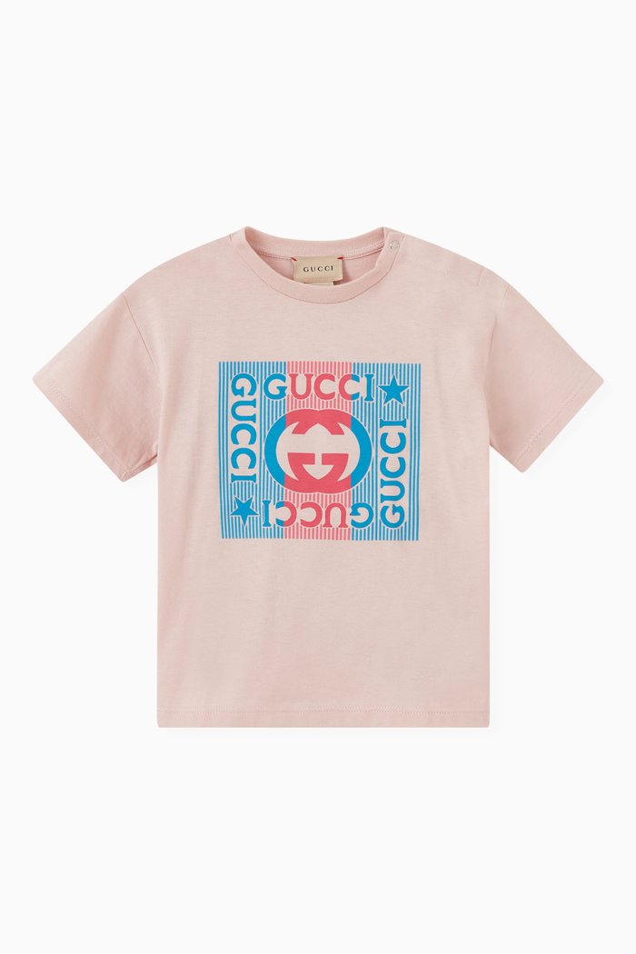 

Gucci Vintage Logo T-shirt in Cotton Jersey, Pink