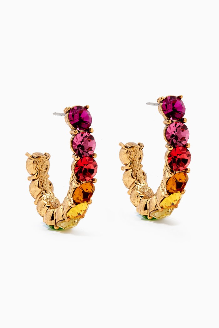 Crystal Hoop Earrings, Multicolour